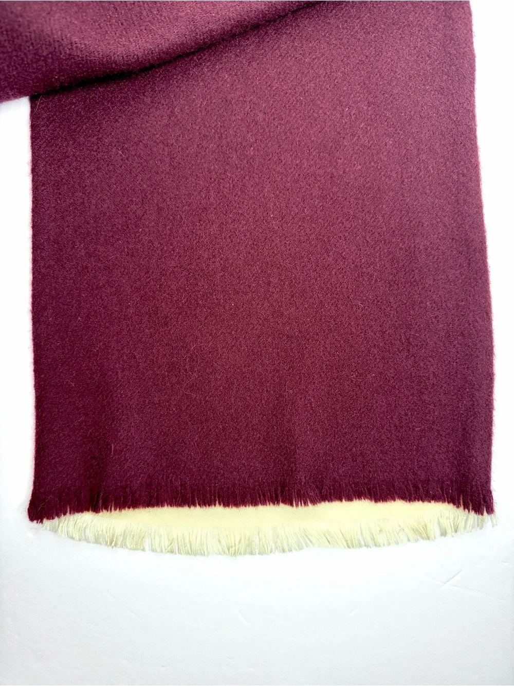 Christian Dior Men’s  Doubled Scarf Silk Wool Burgundy Cream Paisley
